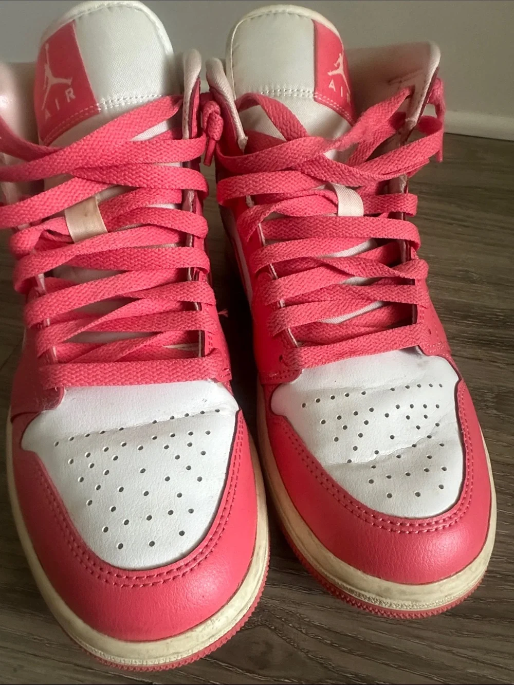 Nike Women's Air Jordan 1 Mid Strawberries and Cream Sneakers